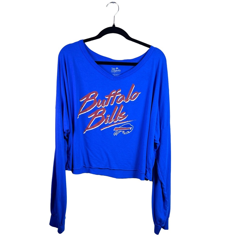 Majestic Buffalo Bills Josh Allen Cropped Shirt 2020s Women's XL Athleisure